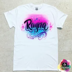 Airbrush Name w/ Multicolor Shirt Design