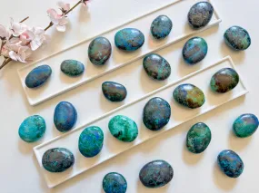 Azurite with Chrysocolla & Malachite Palm Stones || Peru