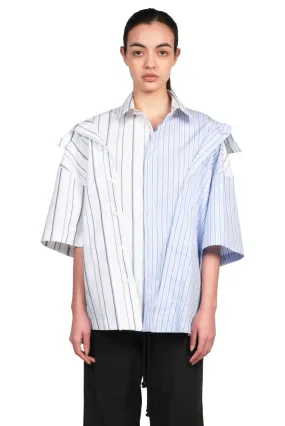 Blue Double Layer Stripe Shirt