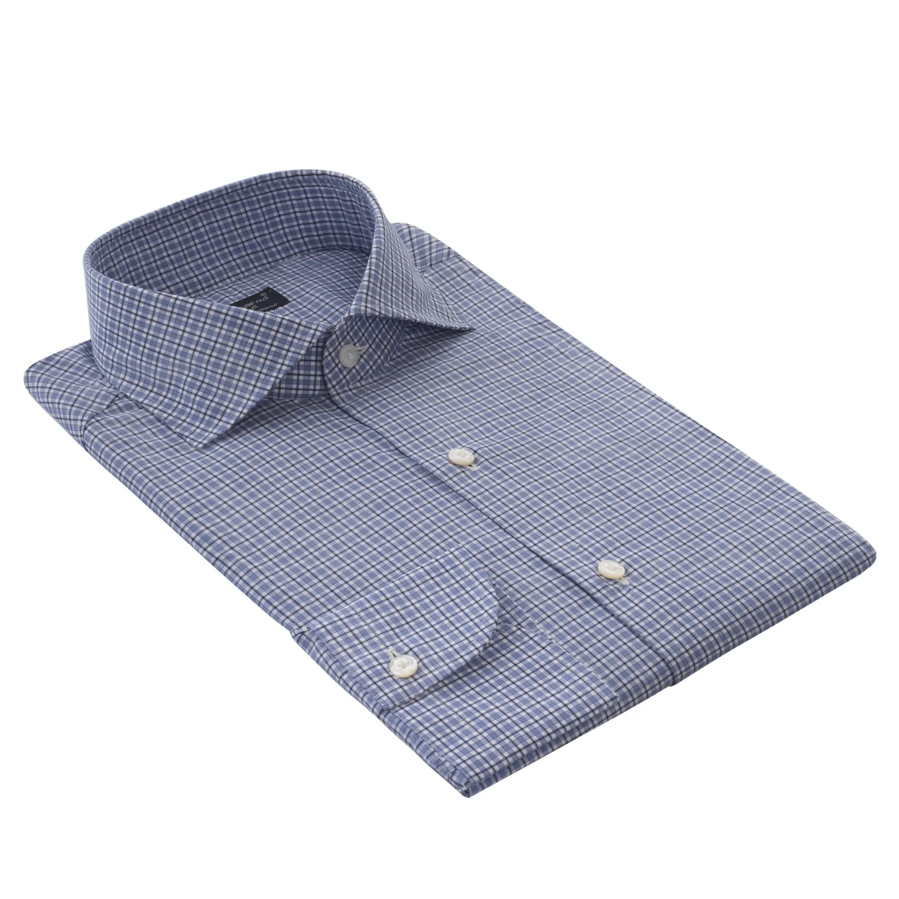 Checked Cotton Shirt in Blue