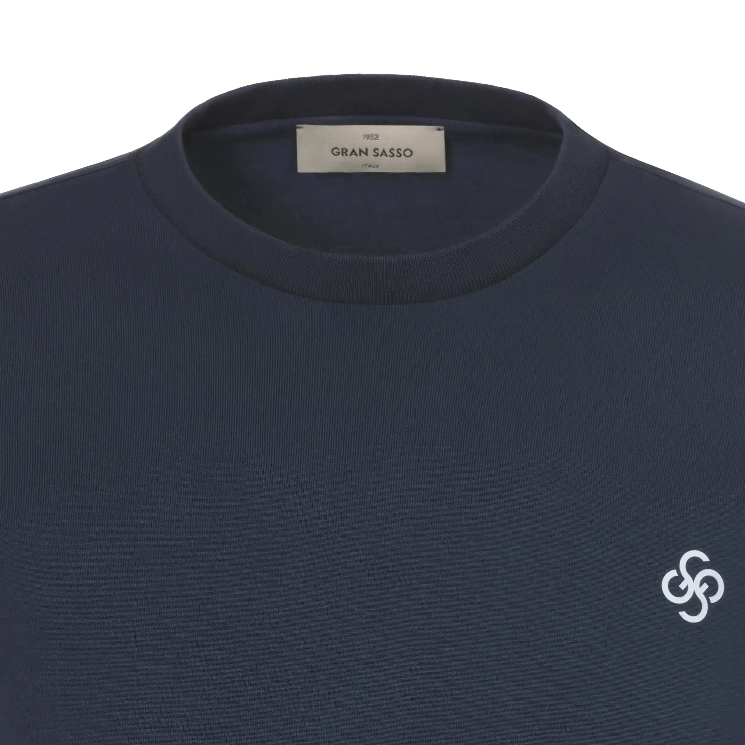 Cotton Crew-Neck T-Shirt in Dark Blue