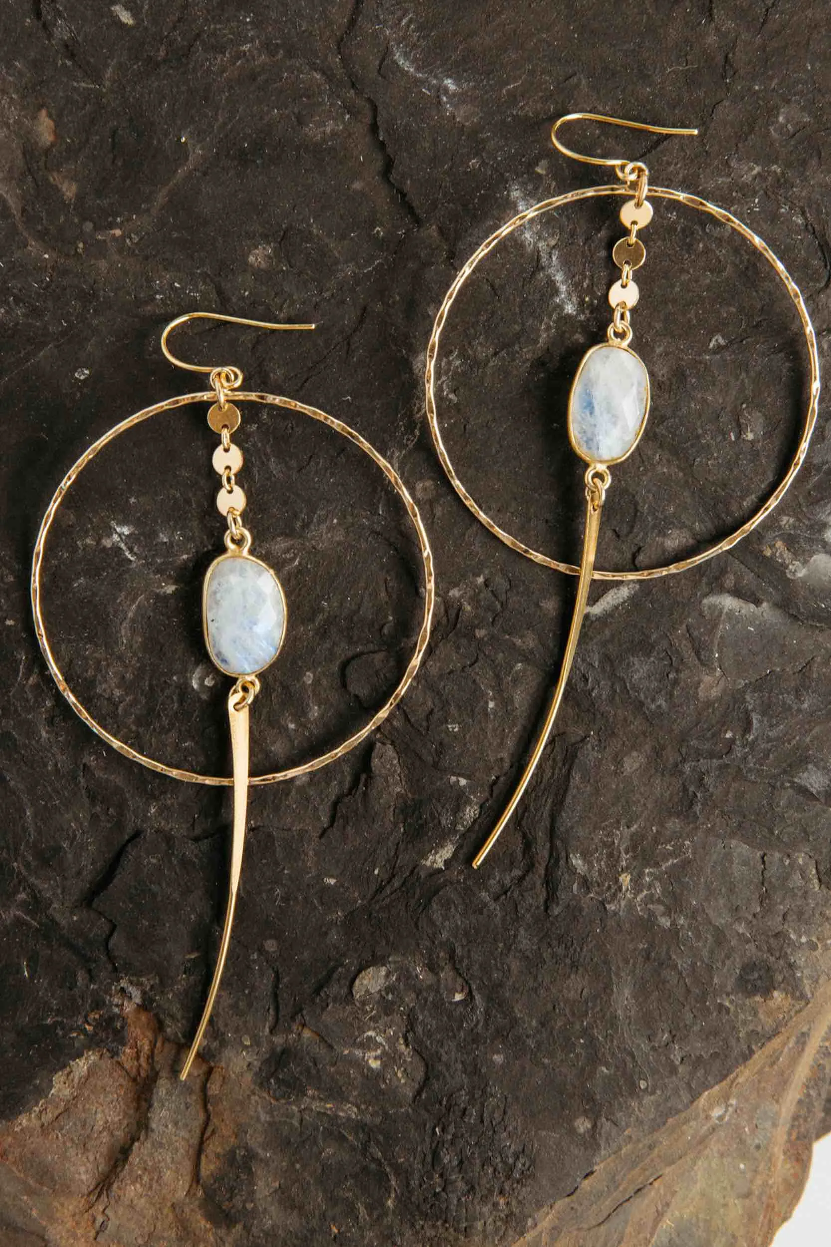 Divine Within Moonstone Gold Hoops