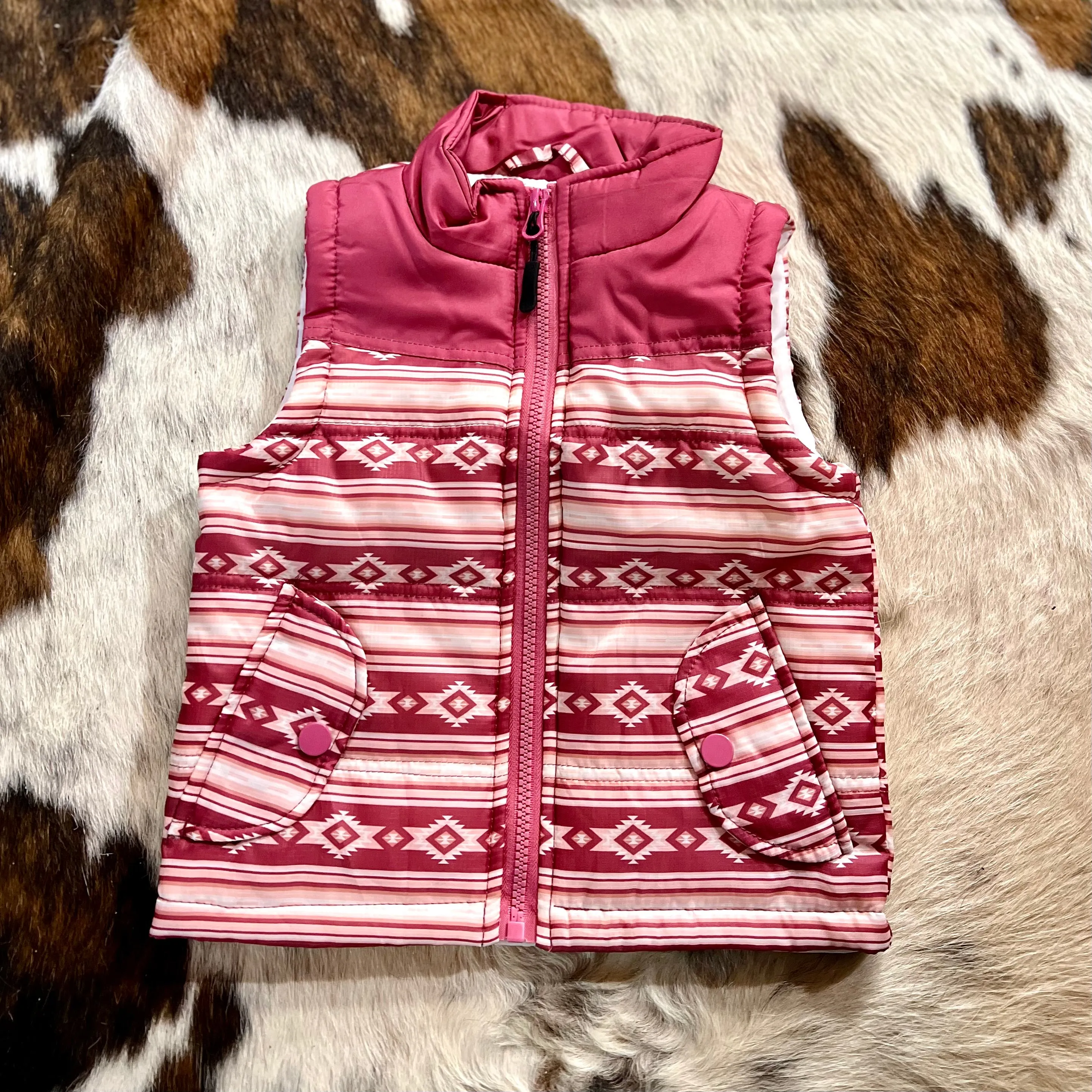 Girls Pink Southwest Vest