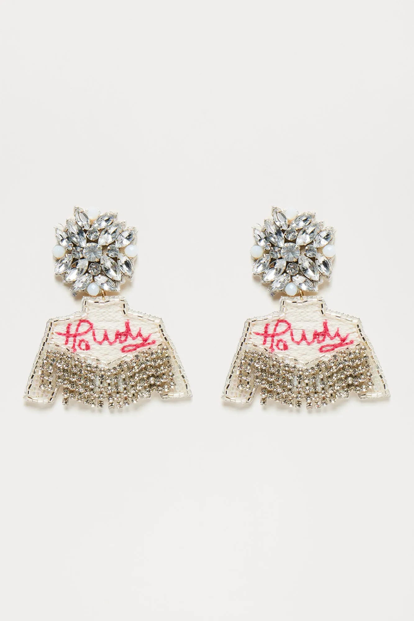 Howdy Partner Earrings - White