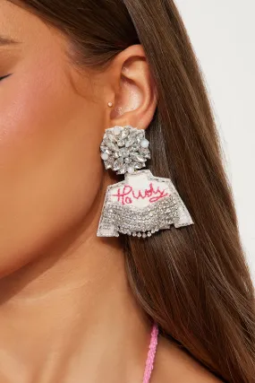 Howdy Partner Earrings - White