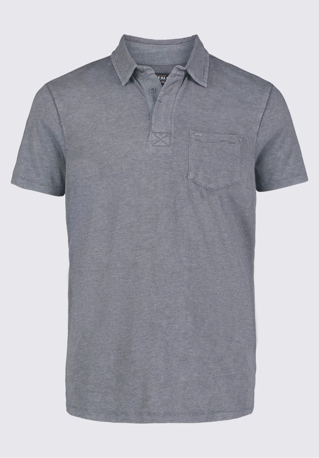 Kasper Men's Short-Sleeve Polo in Charcoal Grey - BM24233