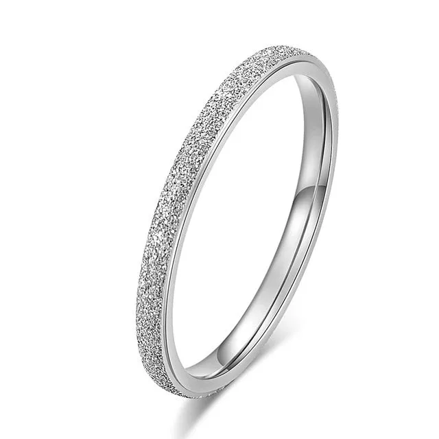 KNOCK fashion Simple Scrub Stainless Steel Rings