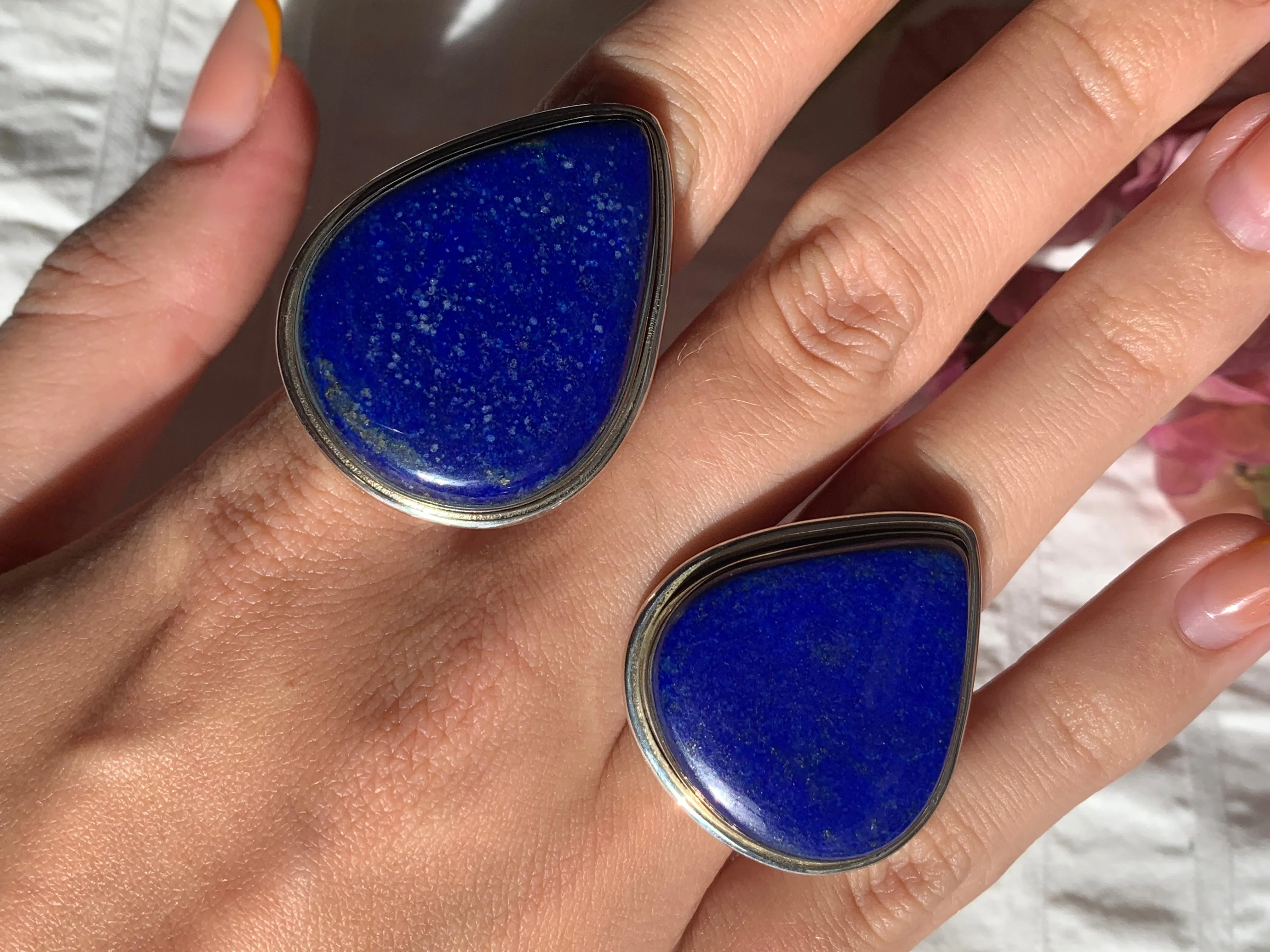 Lapis Lazuli Brea Ring - XLarge Drop (US 8.5 & 7.5)