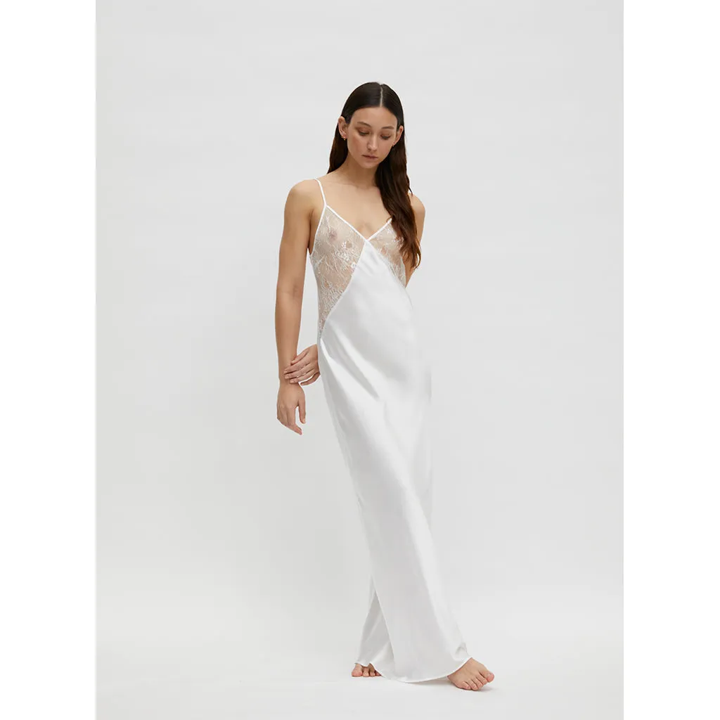 Maison Essentiele Lace 90 It Girl Maxi Slip Off White