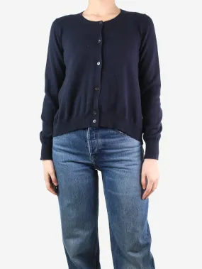 Navy blue cashmere cardigan - size UK 8