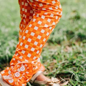 Orange Gingham Leggings