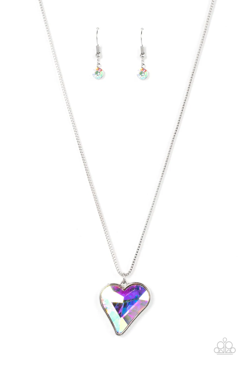 Paparazzi Lockdown My Heart - Multi Iridescent Necklace