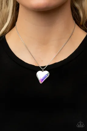 Paparazzi Lockdown My Heart - Multi Iridescent Necklace