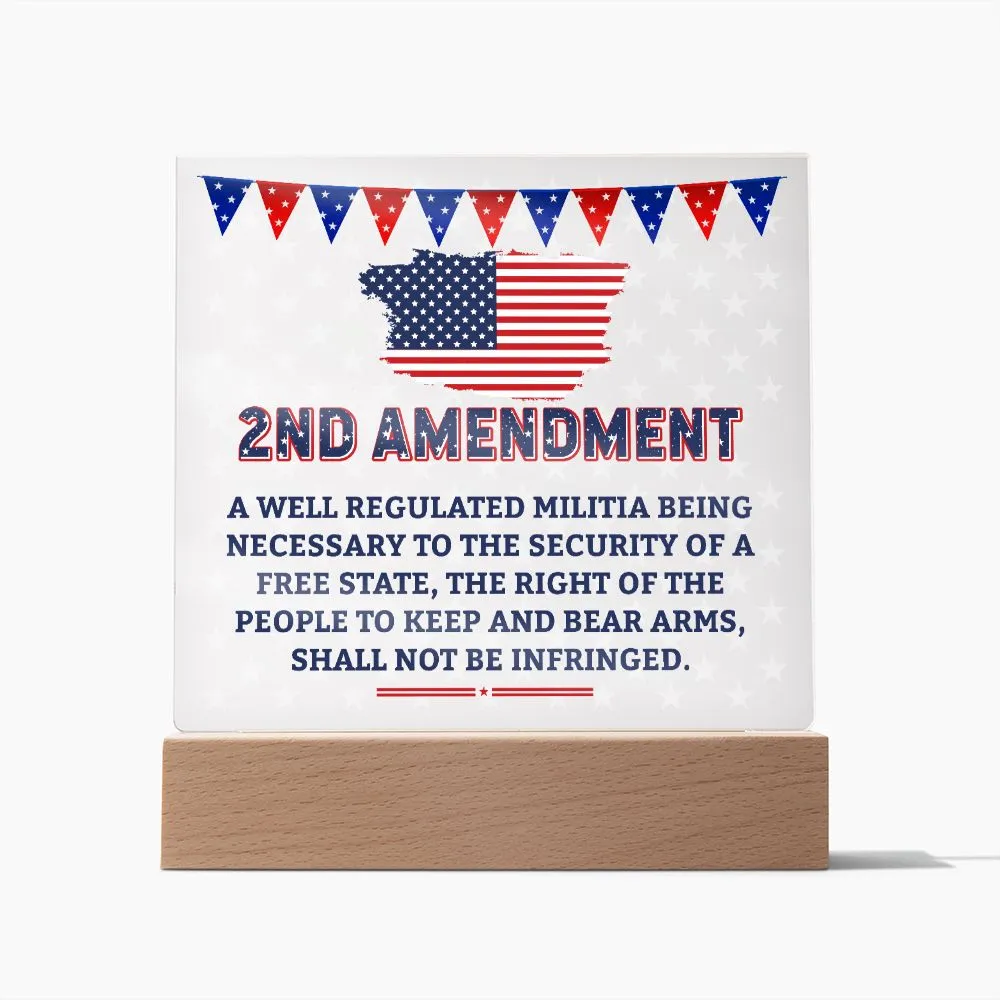 Patriotic 2nd Amendment 4th of July USA Flag Acrylic Plaque Decor