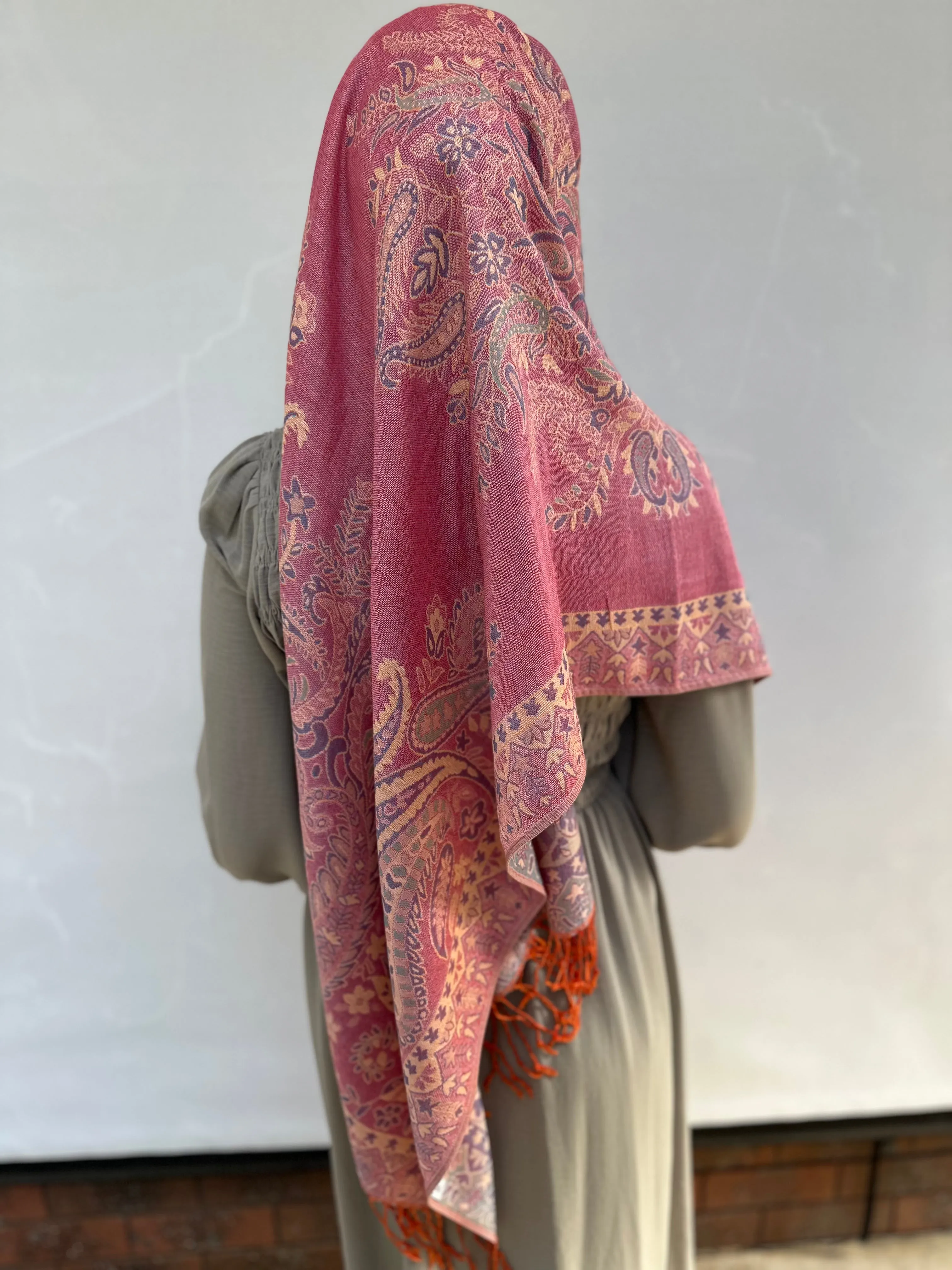 Pink Print Pashmina