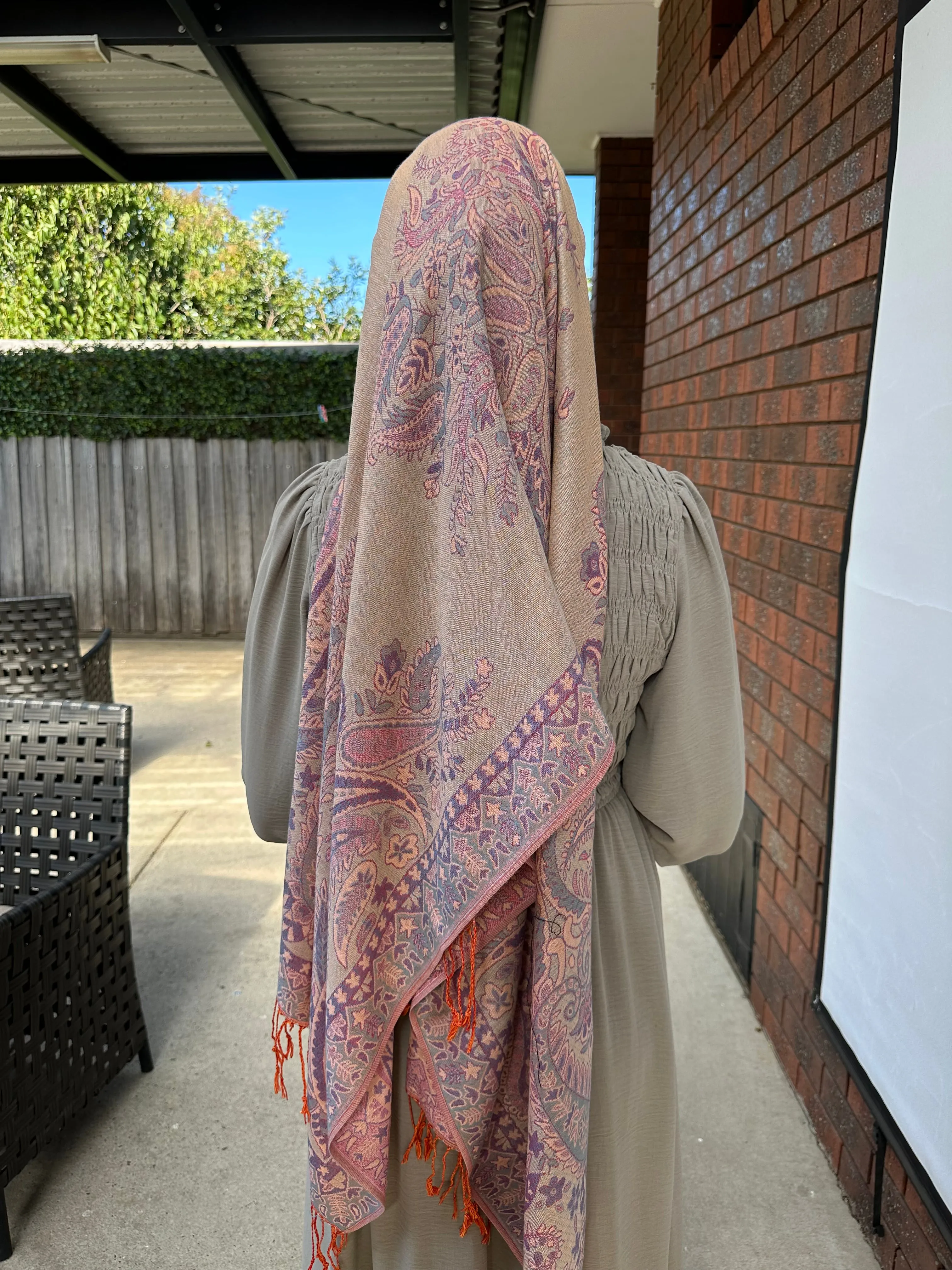 Pink Print Pashmina