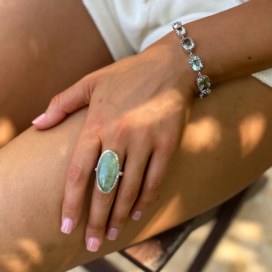 Prehnite Oval Ring - Delphi