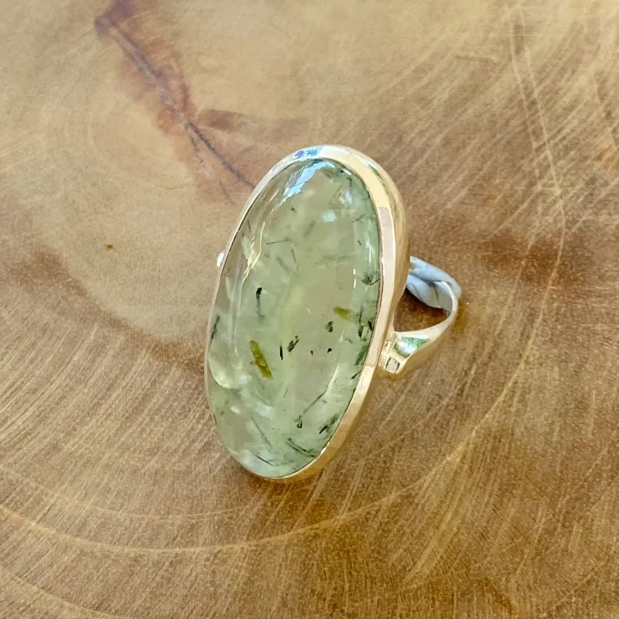 Prehnite Oval Ring - Delphi