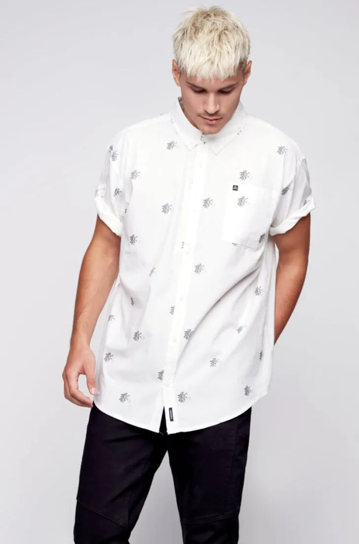 Printed Short Sleeve Shirt - White