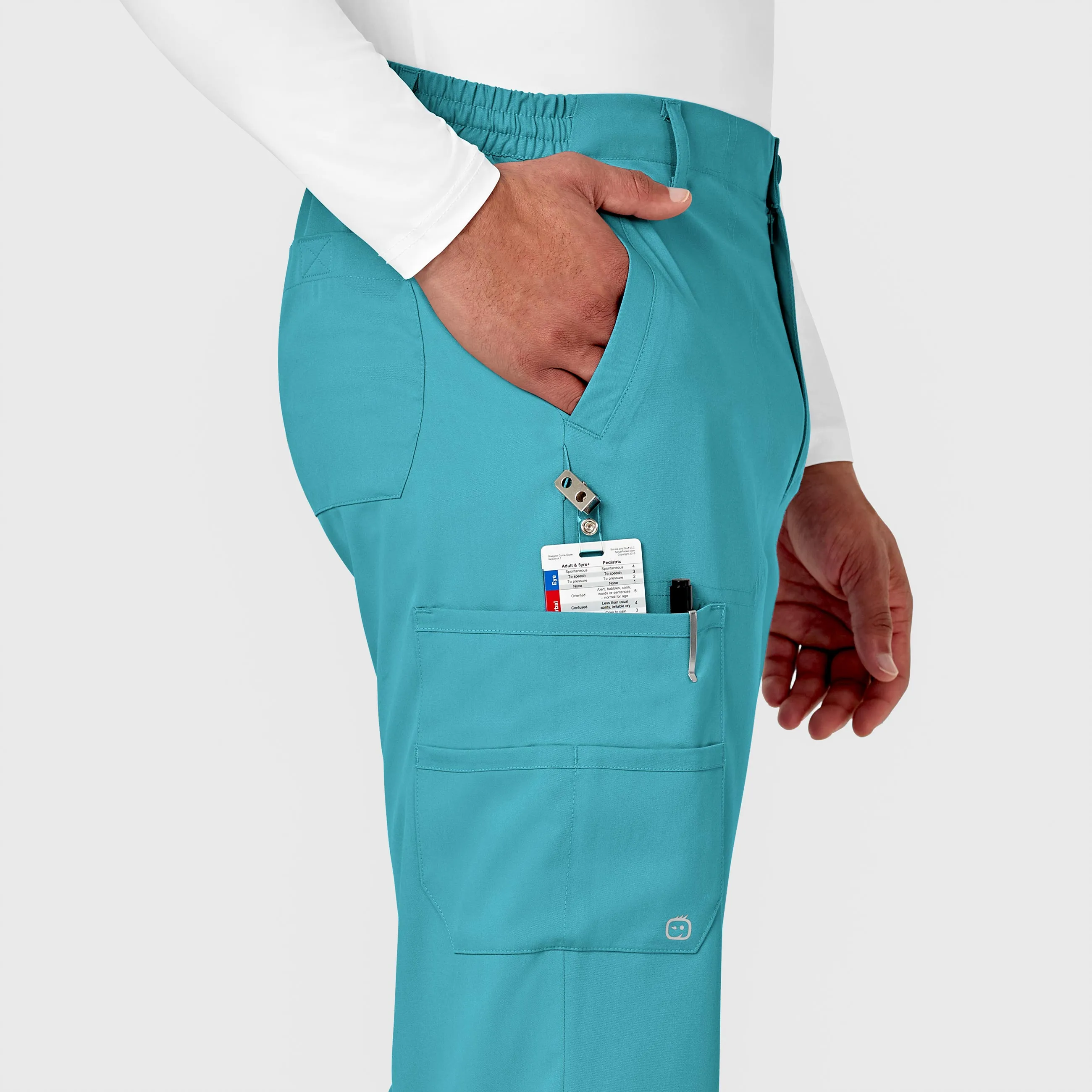 PRO Men's Cargo Scrub Pant - Teal Blue