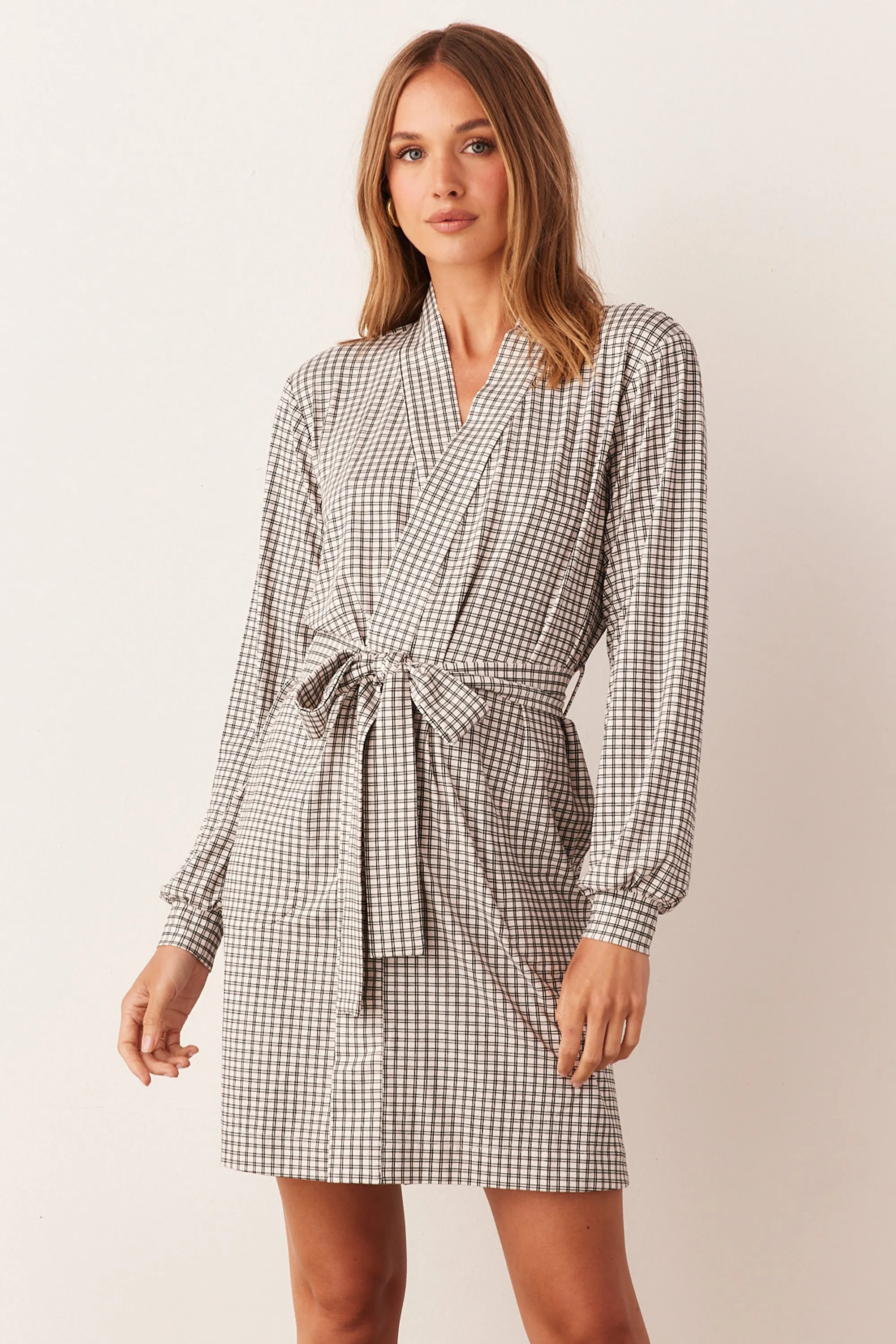 Quinn Banded Short Robe | Tictac