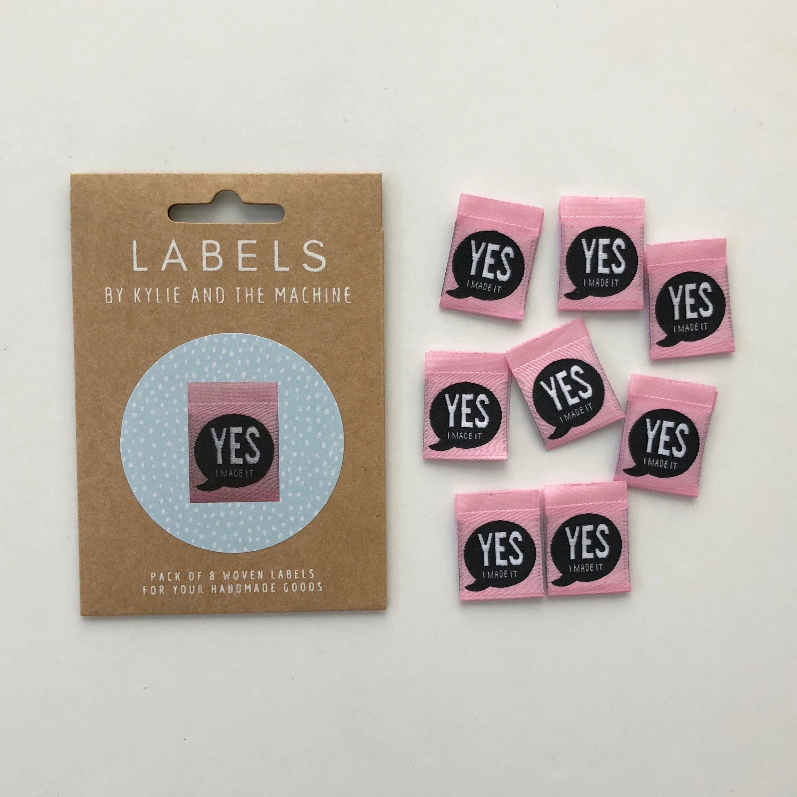 "YES I MADE IT" - woven sewing labels 8 Pack