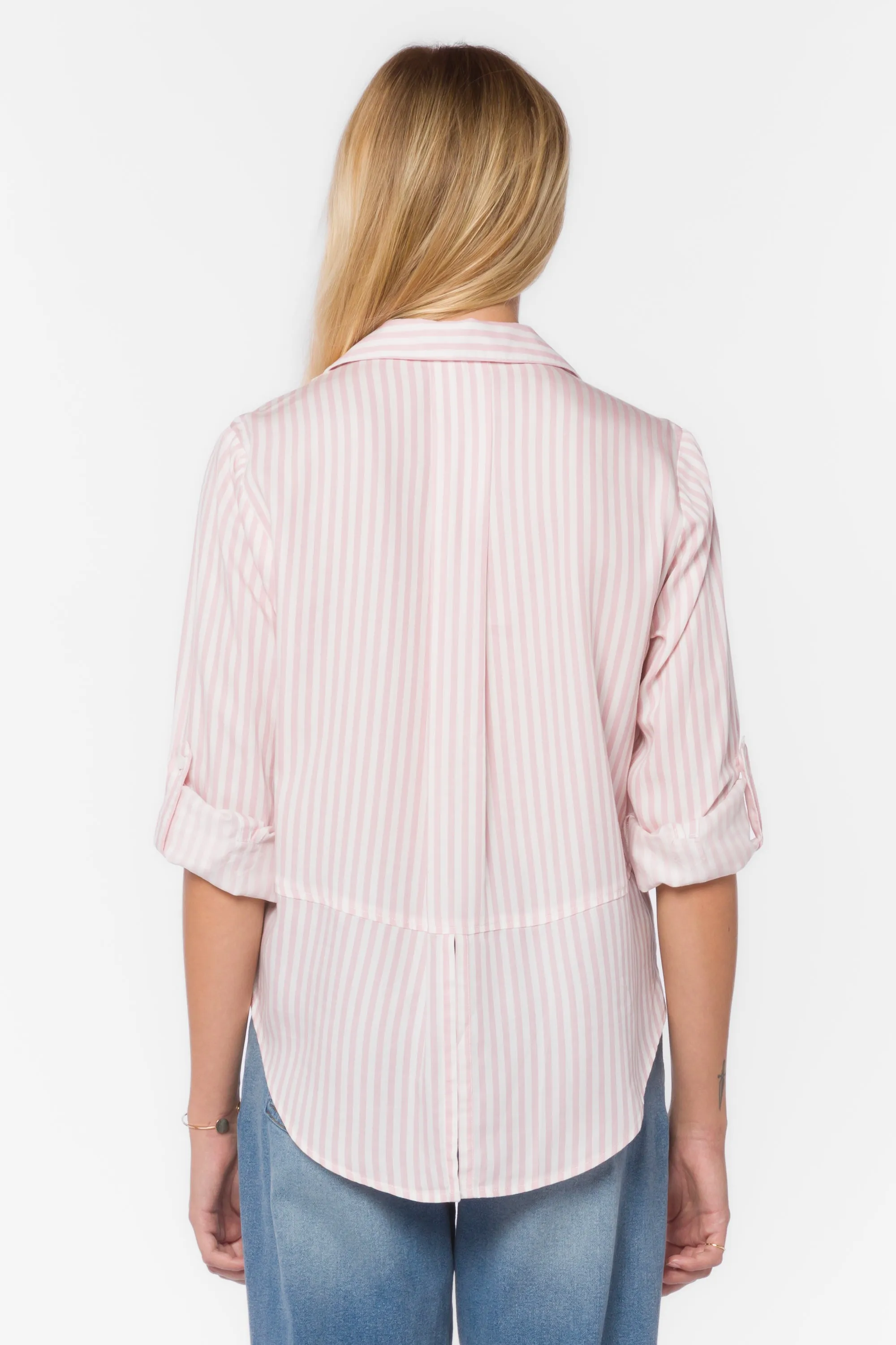 Riley Pink White Stripe Shirt