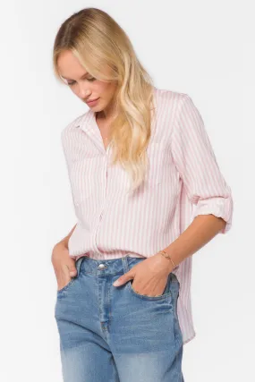 Riley Pink White Stripe Shirt