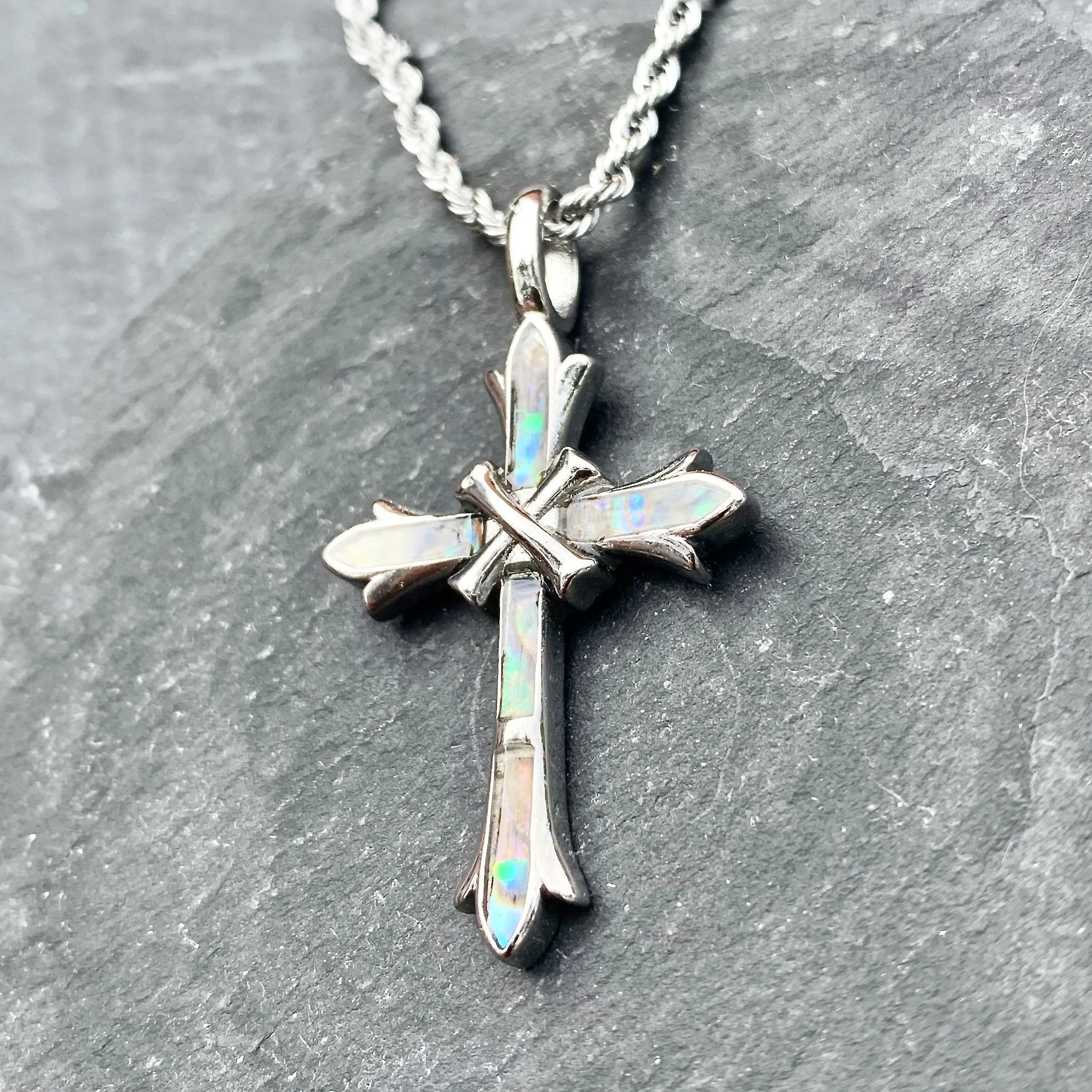 Sea Shell - Cross Pendant - Rope Necklace - SK2573