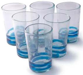 Serpentine Tall Tumbler in Turquoise - 18 oz - Set of 6