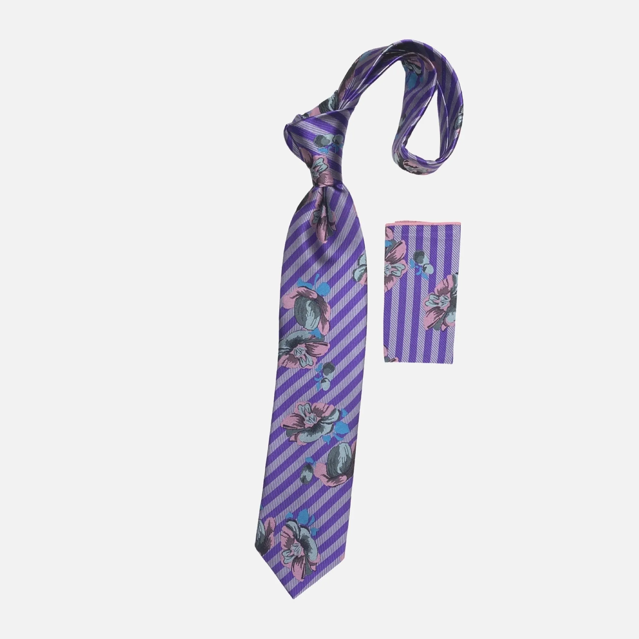 Steven Land Big Knot Silk Tie BW2405 Purple