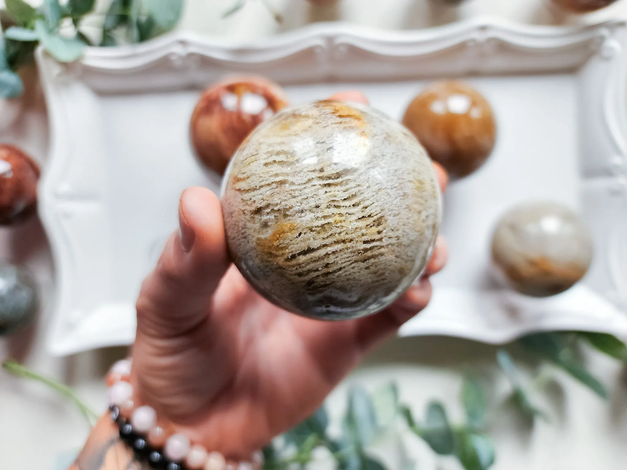 Thousand Layer (Lodolite) Quartz Sphere