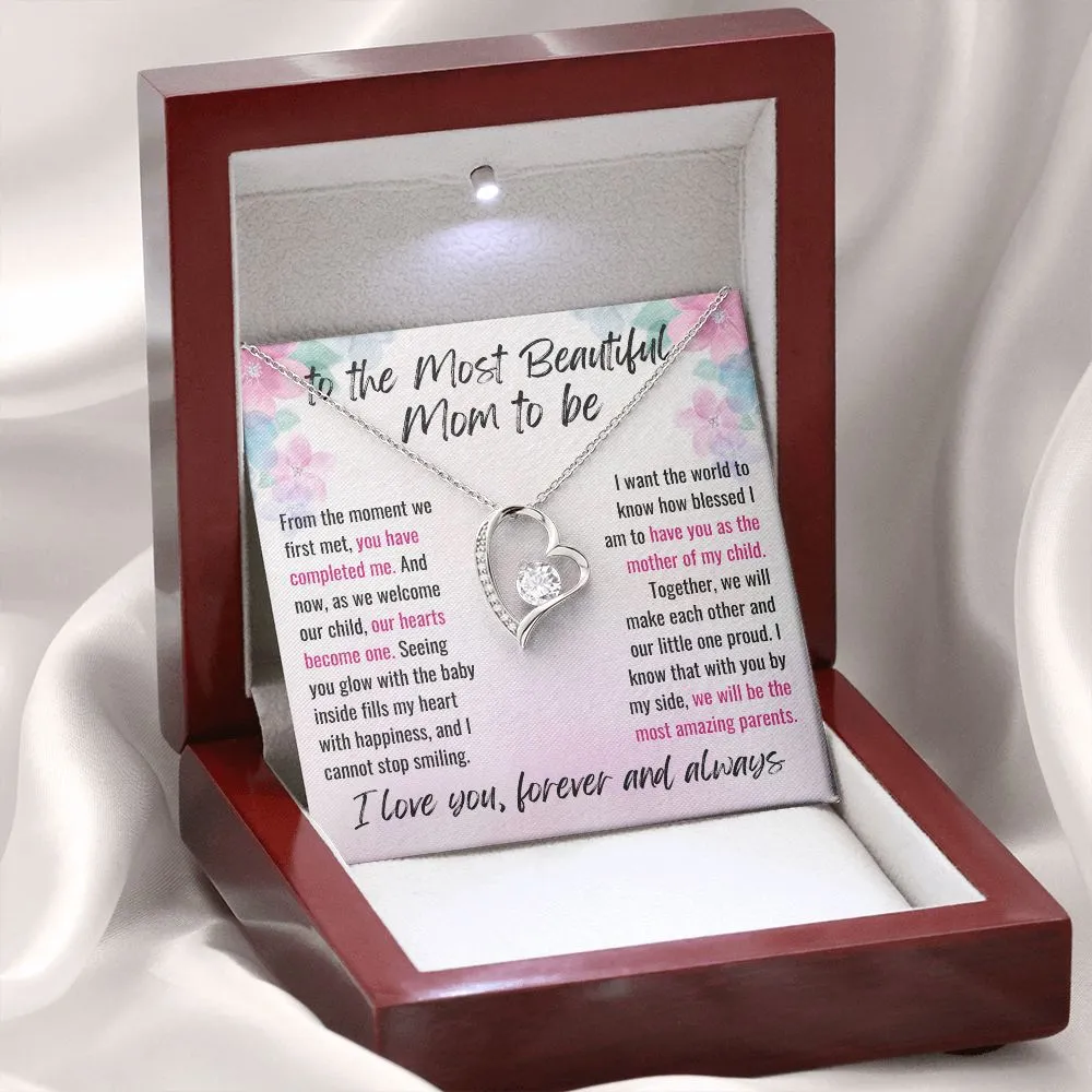 To My Pregnant Wife from Husband or Pregnant Girlfriend from Boyfriend Forever Love Necklace Gift For Future Mom