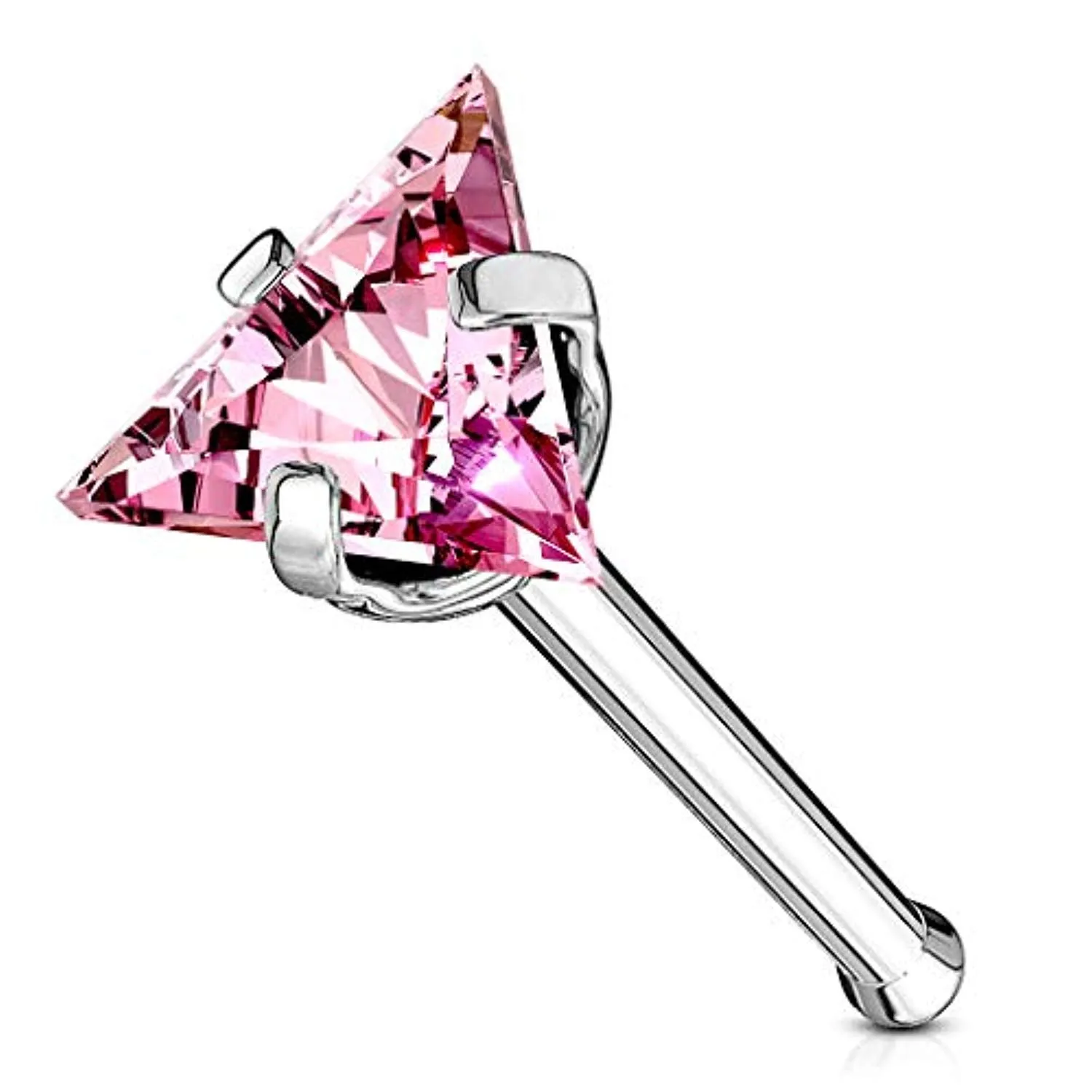 Triangle CZ Top 316L Surgical Steel WildKlass Nose Bone Stud Rings