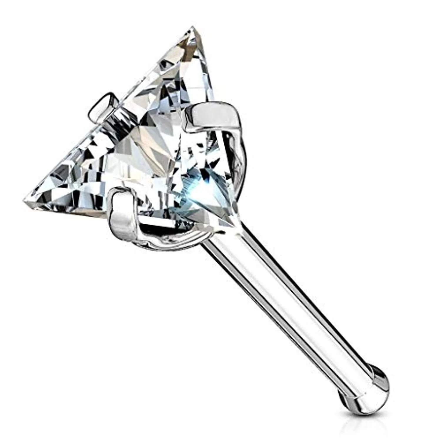 Triangle CZ Top 316L Surgical Steel WildKlass Nose Bone Stud Rings