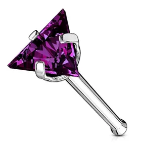 Triangle CZ Top 316L Surgical Steel WildKlass Nose Bone Stud Rings