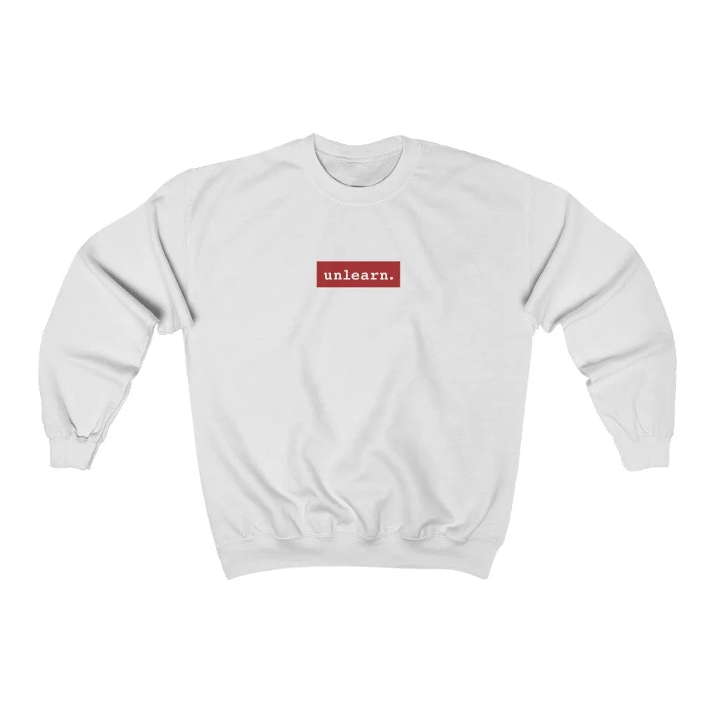 unlearn Red Box Logo - Relaxed Fit  Crewneck Sweatshirt