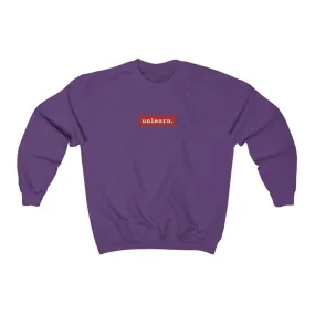 unlearn Red Box Logo - Relaxed Fit  Crewneck Sweatshirt