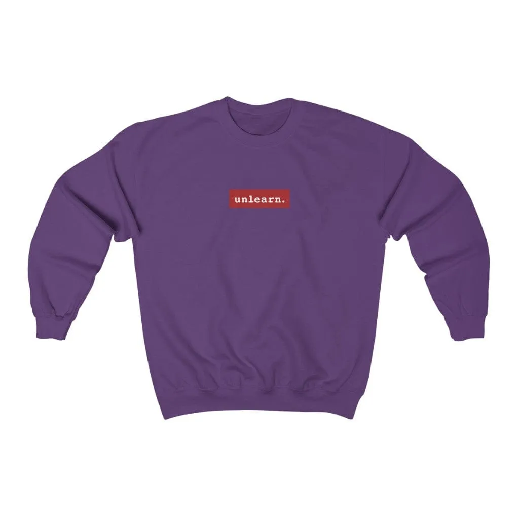 unlearn Red Box Logo - Relaxed Fit  Crewneck Sweatshirt