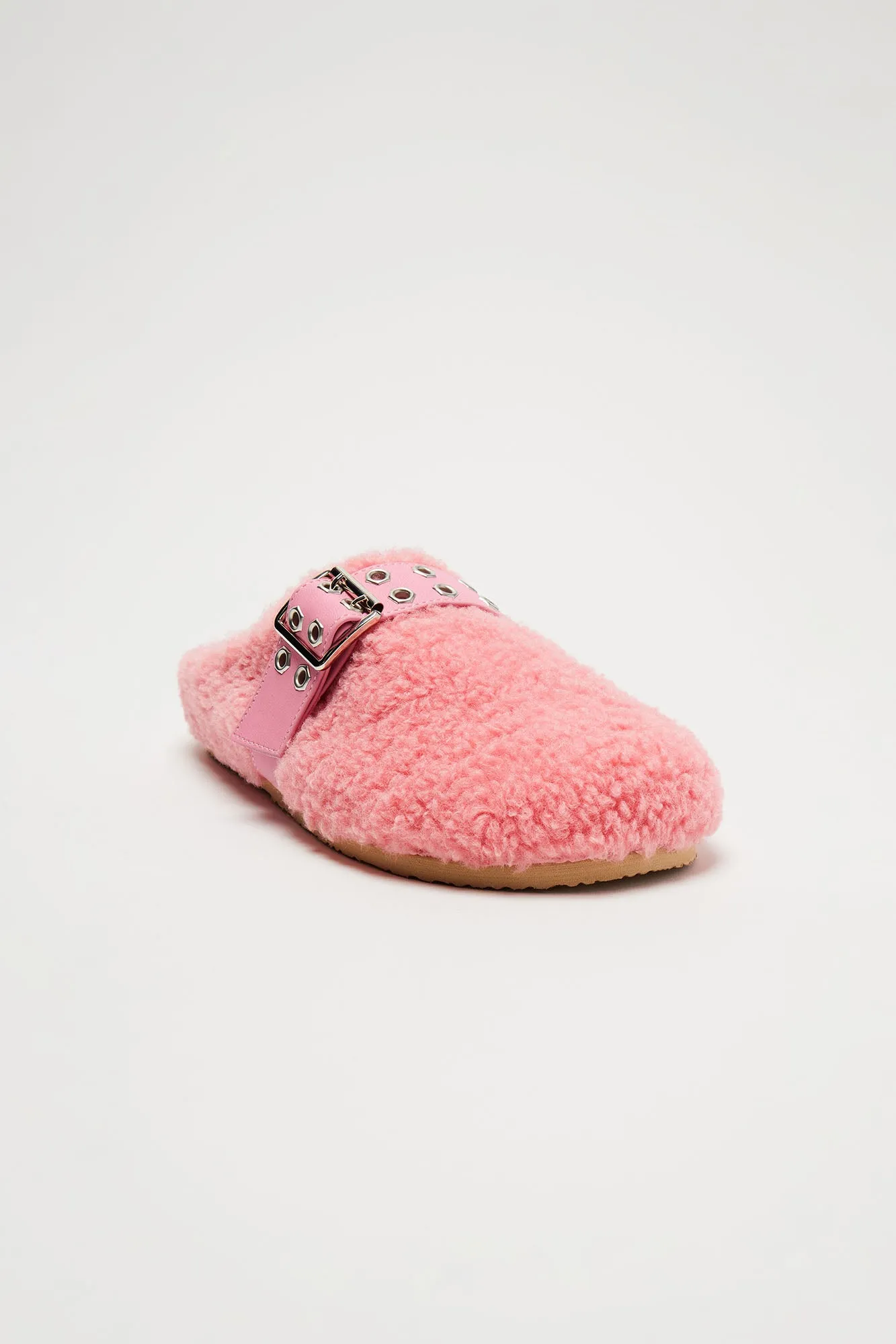 Villie Buckle Slippers - Pink