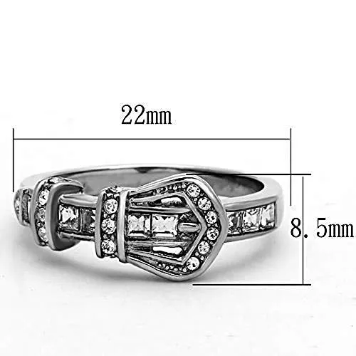 WildKlass Stainless Steel Novelty Ring High Polished (no Plating) Women Top Grade Crystal Clear