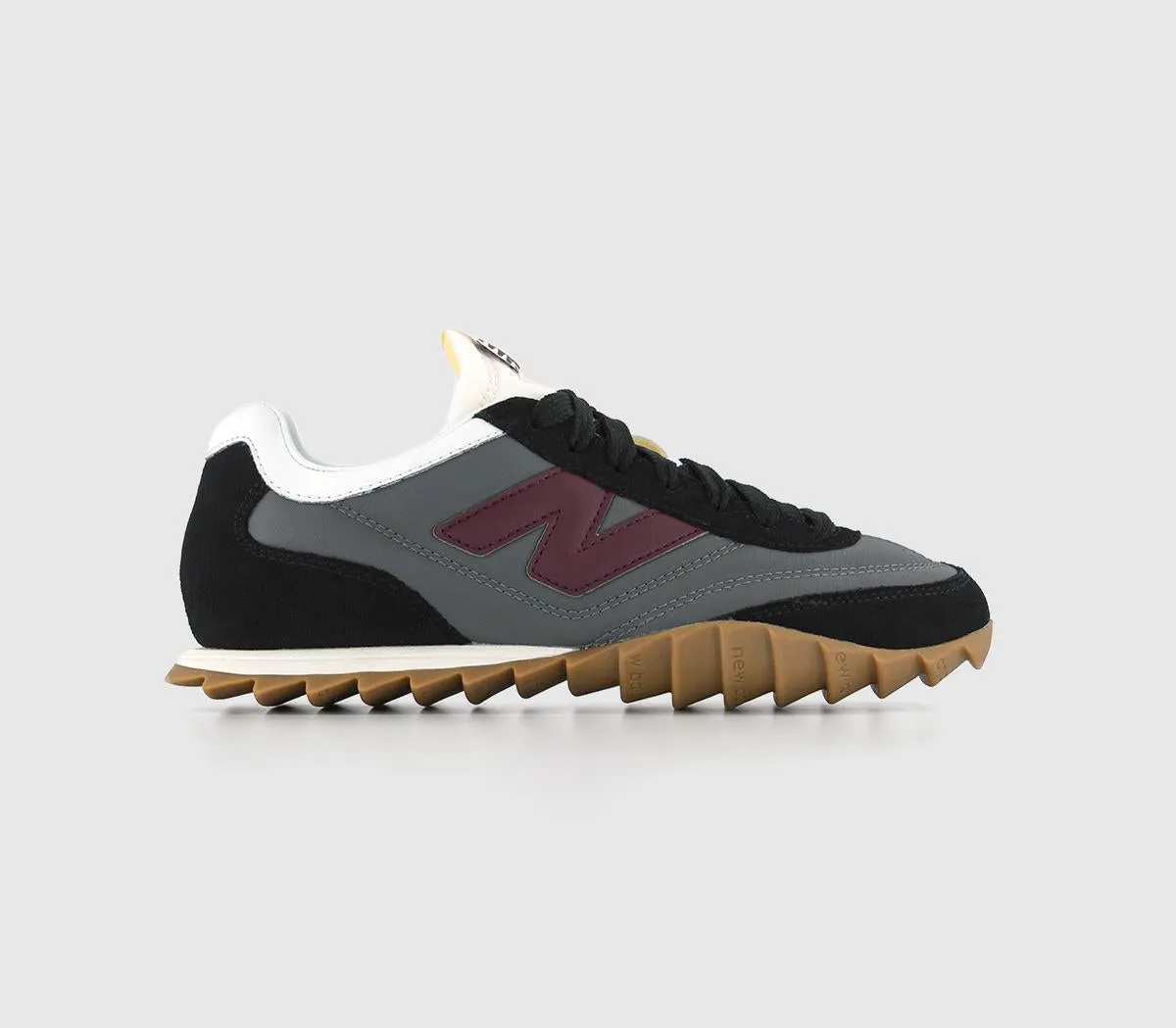 Womens New Balance RC30 Castlerock Black Grey Burgundy Gum Trainers