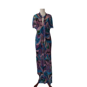 ZARA Semi-sheer Purple Multi-coloured Maxi Dress | Brand New |