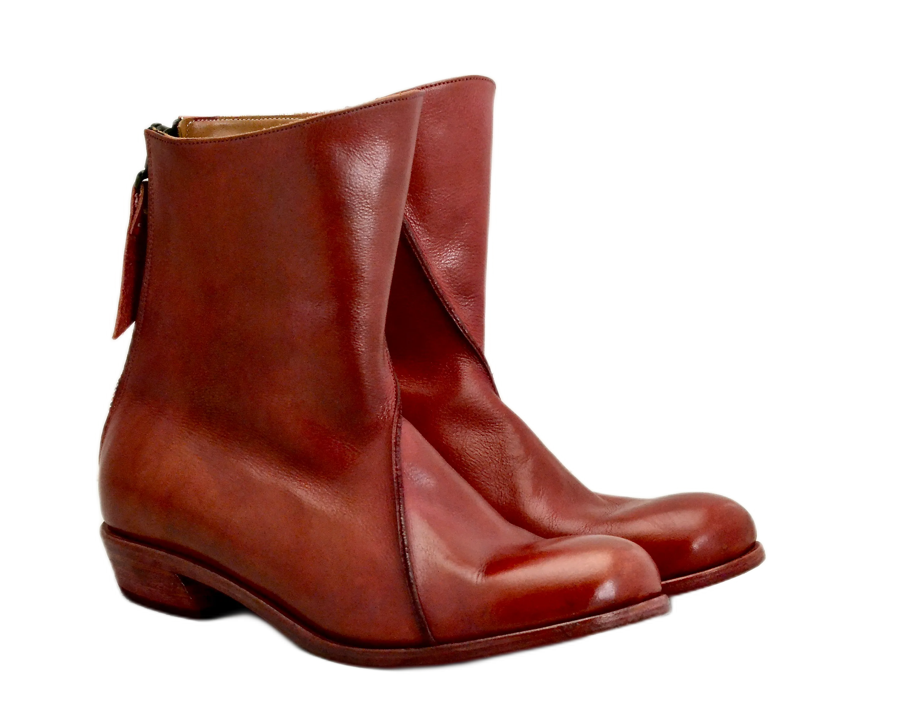 Zip back boot in pomegranate | Calf